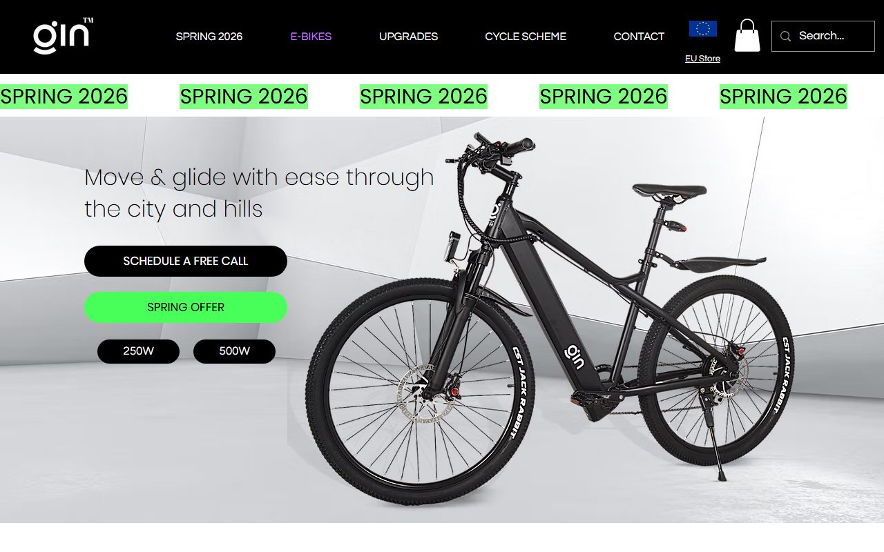 GIN e-Bikes — E-Commerce project by Muhammad Arfa Rehman